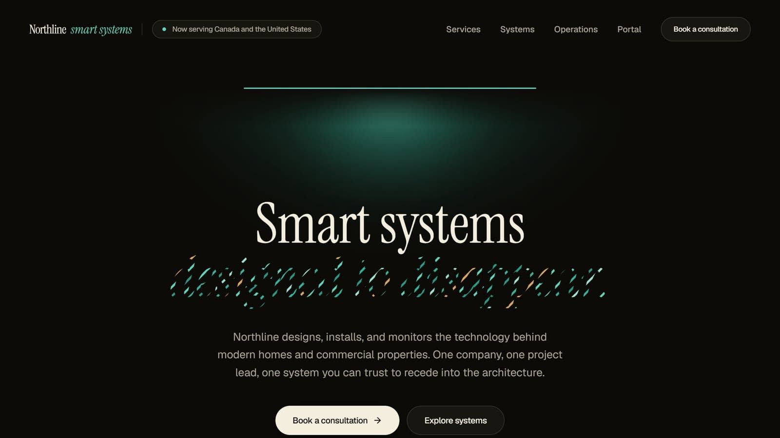 Northline Smart Systems website — real project screenshot